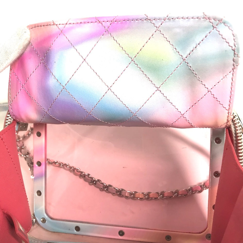 CHANEL フィリグリー バニティバッグ 斜め掛け CC ココマーク 2WAYバッグ ショルダーバッグ チェーン ハンドバッグ ビニール レディース ピンク - brandshop-reference