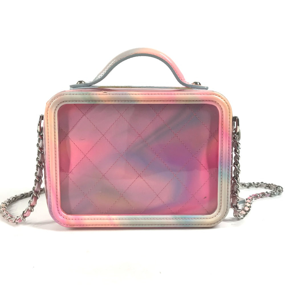 CHANEL フィリグリー バニティバッグ 斜め掛け CC ココマーク 2WAYバッグ ショルダーバッグ チェーン ハンドバッグ ビニール レディース ピンク - brandshop-reference
