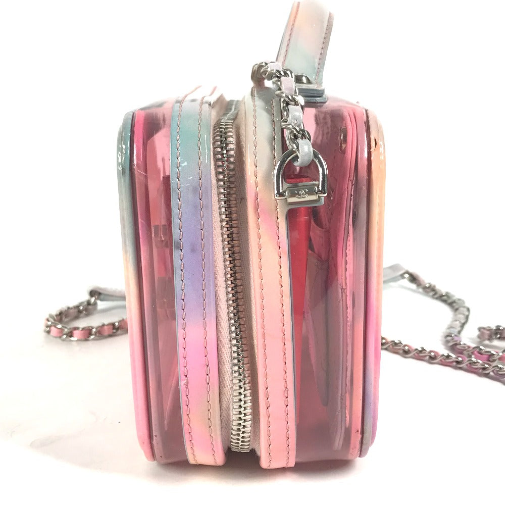 CHANEL フィリグリー バニティバッグ 斜め掛け CC ココマーク 2WAYバッグ ショルダーバッグ チェーン ハンドバッグ ビニール レディース ピンク - brandshop-reference