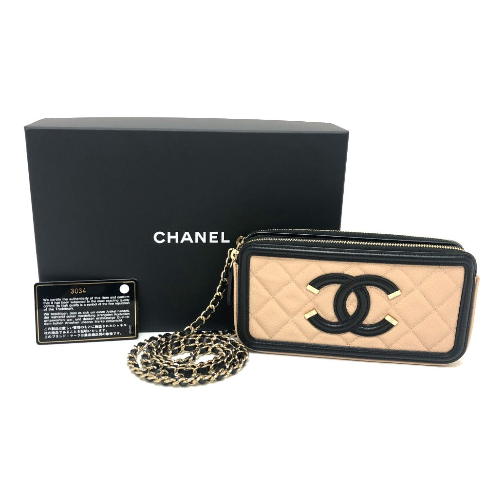 CHANEL A84450 CC Filigree Bicolor Wallet Wallet Long Wallet Wallet