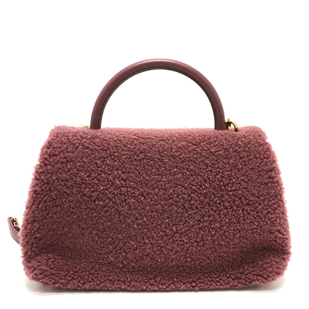 CHANEL ボア ココハンドル 2WAY 2WAYバッグ カバン バッグ ショルダーバッグ ハンドバック 斜め掛け ハンドバッグ ムートン レディース ワインレッド - brandshop-reference