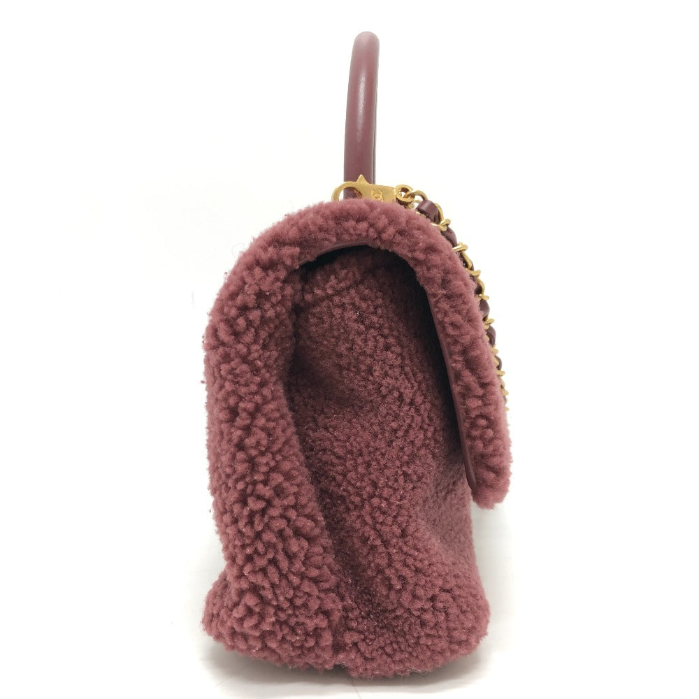 CHANEL ボア ココハンドル 2WAY 2WAYバッグ カバン バッグ ショルダーバッグ ハンドバック 斜め掛け ハンドバッグ ムートン レディース ワインレッド - brandshop-reference