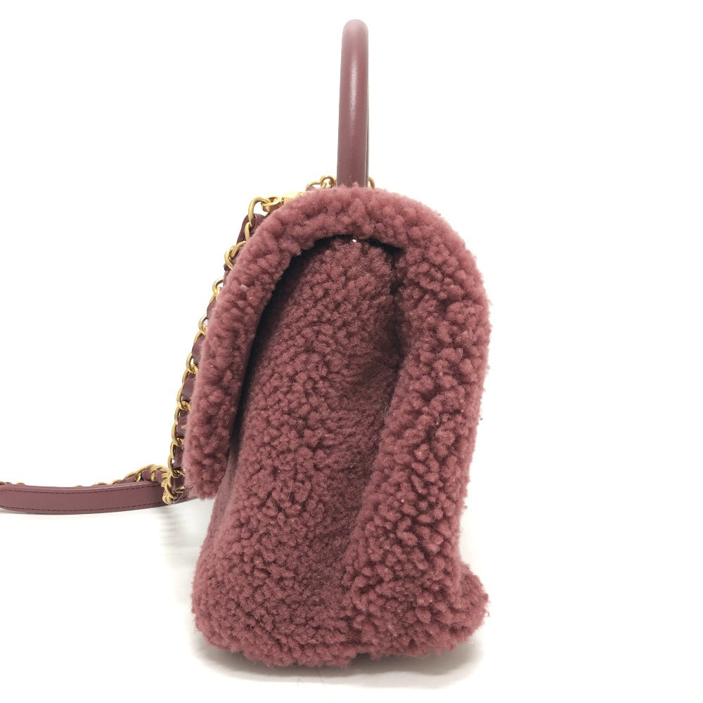 CHANEL ボア ココハンドル 2WAY 2WAYバッグ カバン バッグ ショルダーバッグ ハンドバック 斜め掛け ハンドバッグ ムートン レディース ワインレッド - brandshop-reference