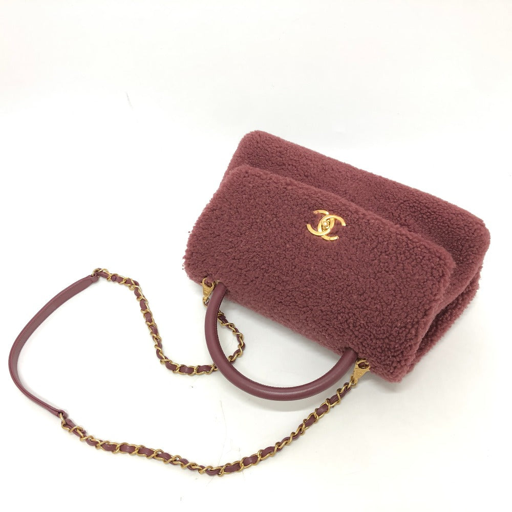 CHANEL ボア ココハンドル 2WAY 2WAYバッグ カバン バッグ ショルダーバッグ ハンドバック 斜め掛け ハンドバッグ ムートン レディース ワインレッド - brandshop-reference