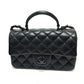CHANEL マトラッセ 20 キルティング CC ココマーク トップハンドル  ソーブラック ミニフラップ 2WAYバッグ ショルダーバッグ ハンドバッグ ラムスキン レディース ブラック - brandshop-reference
