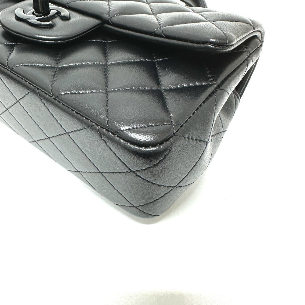 CHANEL マトラッセ 20 キルティング CC ココマーク トップハンドル  ソーブラック ミニフラップ 2WAYバッグ ショルダーバッグ ハンドバッグ ラムスキン レディース ブラック - brandshop-reference