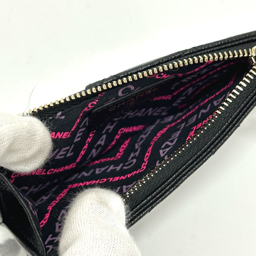 CHANEL AP4257 マトラッセ ココマーク フラグメントケース カードケース コインケース キャビアスキン レディース ブラック - brandshop-reference