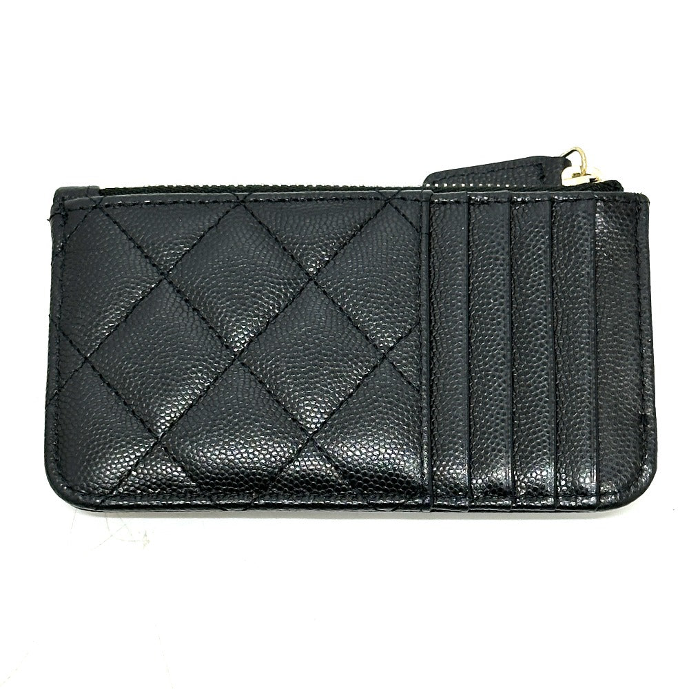 CHANEL AP4257 マトラッセ ココマーク フラグメントケース カードケース コインケース キャビアスキン レディース ブラック - brandshop-reference