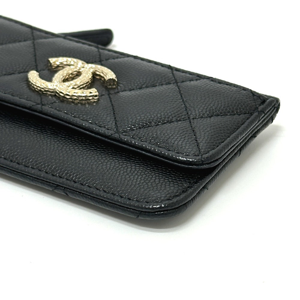 CHANEL AP4257 マトラッセ ココマーク フラグメントケース カードケース コインケース キャビアスキン レディース ブラック - brandshop-reference