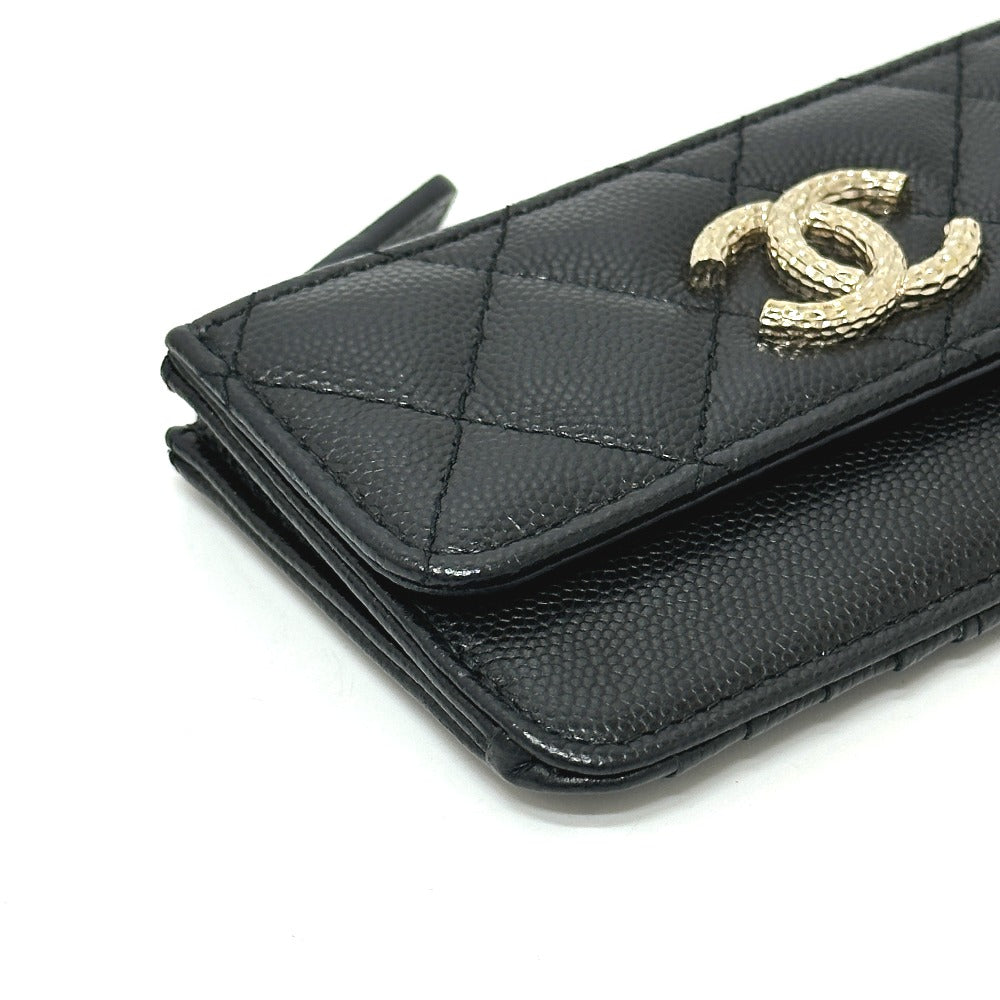 CHANEL AP4257 マトラッセ ココマーク フラグメントケース カードケース コインケース キャビアスキン レディース ブラック - brandshop-reference