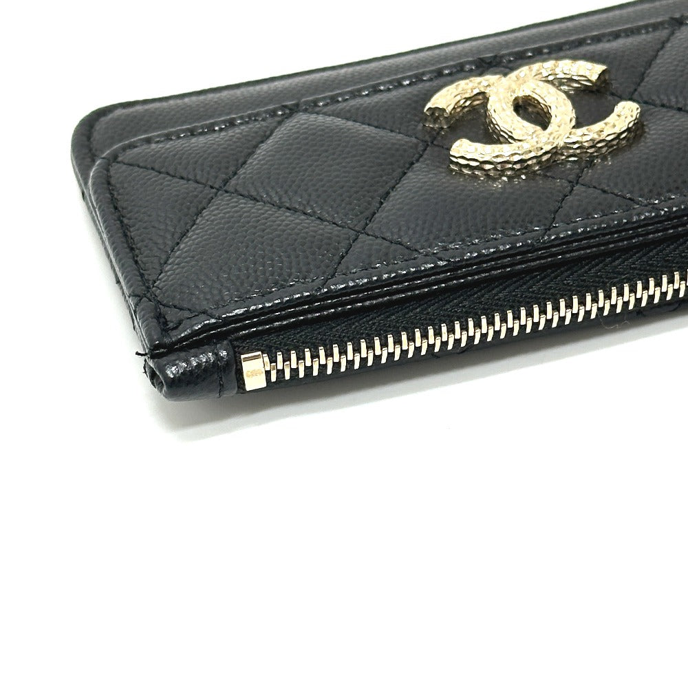 CHANEL AP4257 マトラッセ ココマーク フラグメントケース カードケース コインケース キャビアスキン レディース ブラック - brandshop-reference