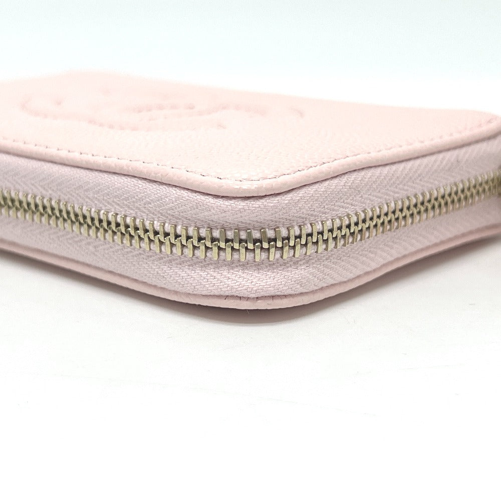 CHANEL AP4658 ココマーク ジップ コインパース 長財布 キャビアスキン レディース ピンク