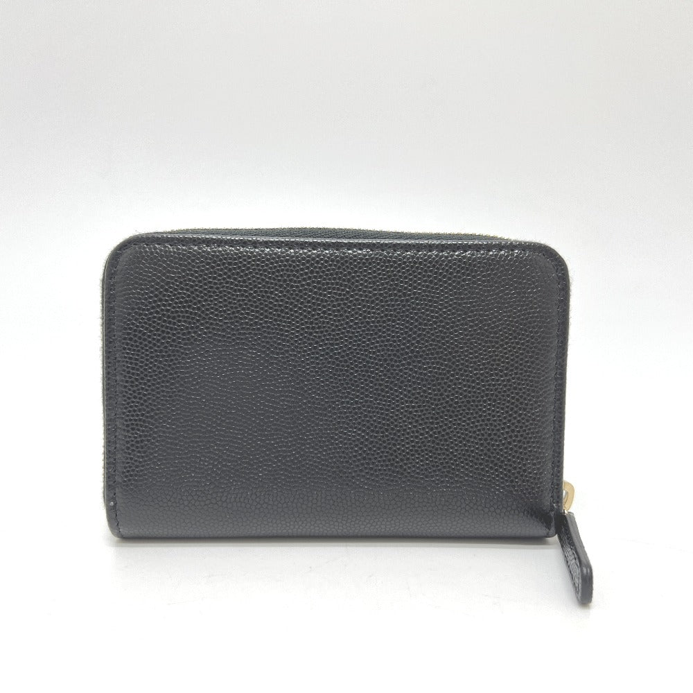 CHANEL AP4658 ココマーク ジップ コインパース 長財布 キャビアスキン レディース ブラック