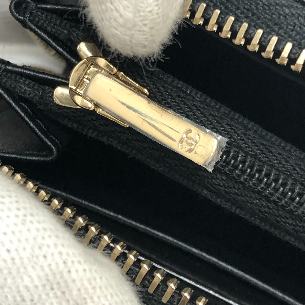 CHANEL AP4658 ココマーク ジップ コインパース ミニ財布 フラグメントケース コインケース キャビアスキン レディース ブラック