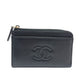 CHANEL AP4661 CC Mark Cruise Collection Fragment Case Zip Wallet Card Case Caviar Leather Black/GoldHardware Used