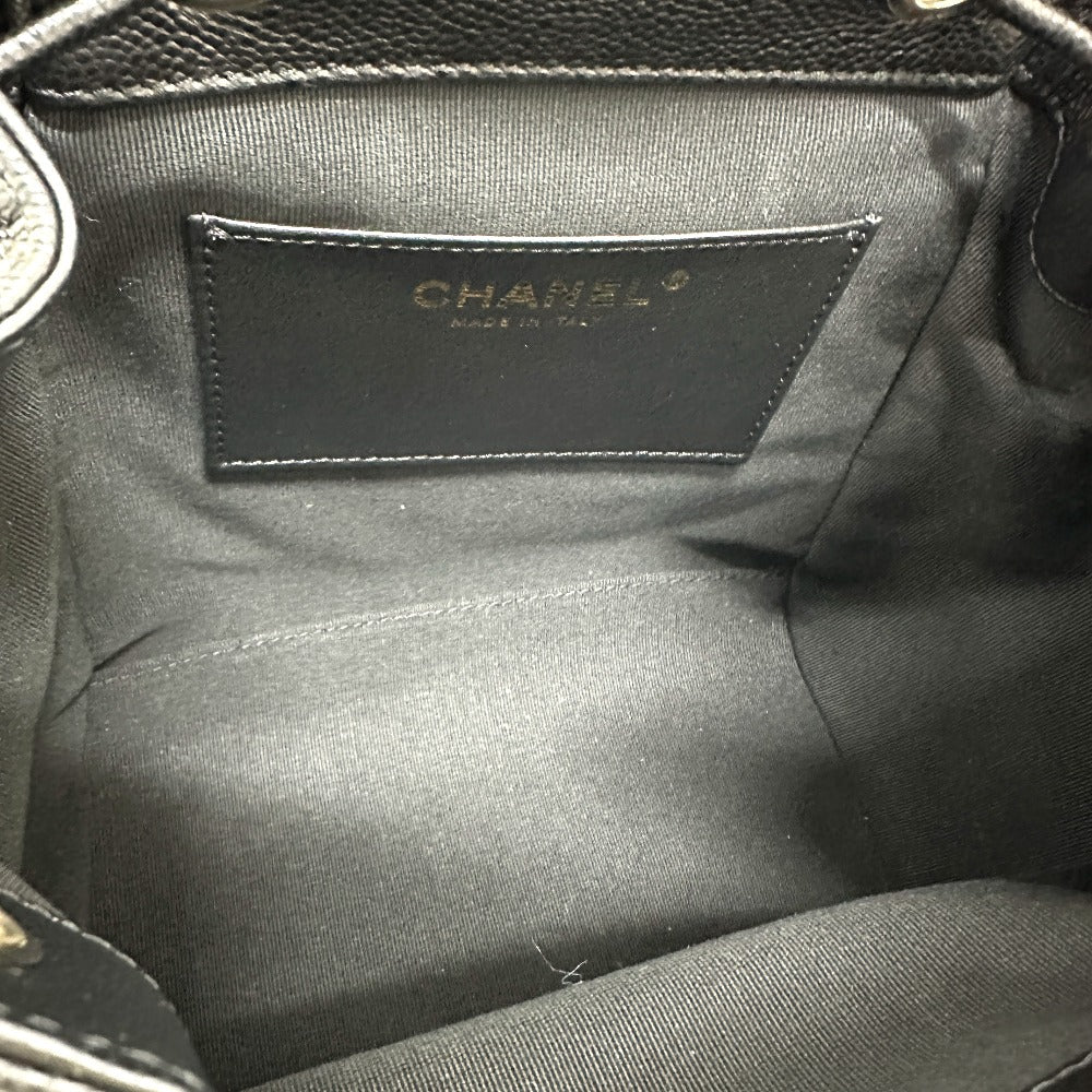 CHANEL AS3530 CC Mark Turnlock Mini backpack Backpack Grain Calfskin Leather Black Used