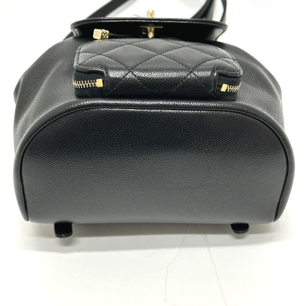 CHANEL AS3530 CC Mark Turnlock Mini backpack Backpack Grain Calfskin Leather Black Used