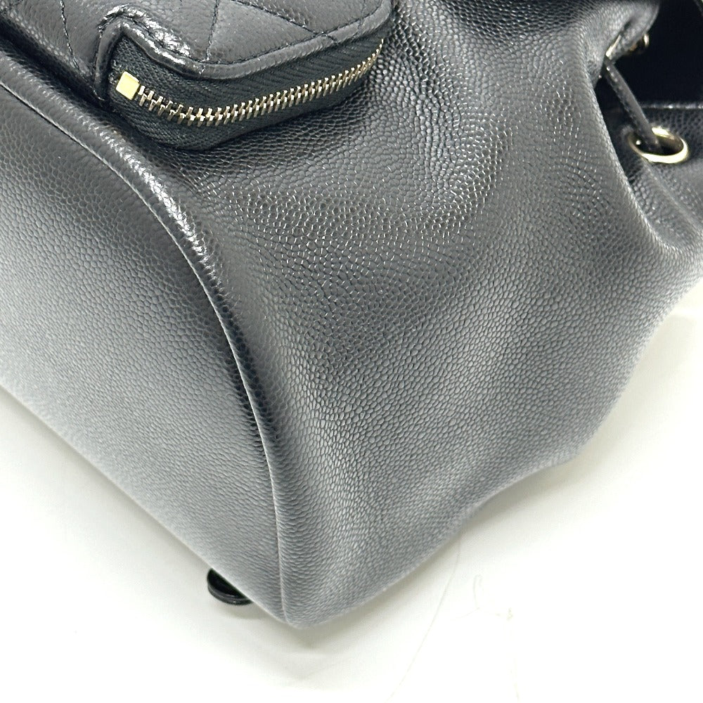 CHANEL AS3530 CC Mark Turnlock Mini backpack Backpack Grain Calfskin Leather Black Used