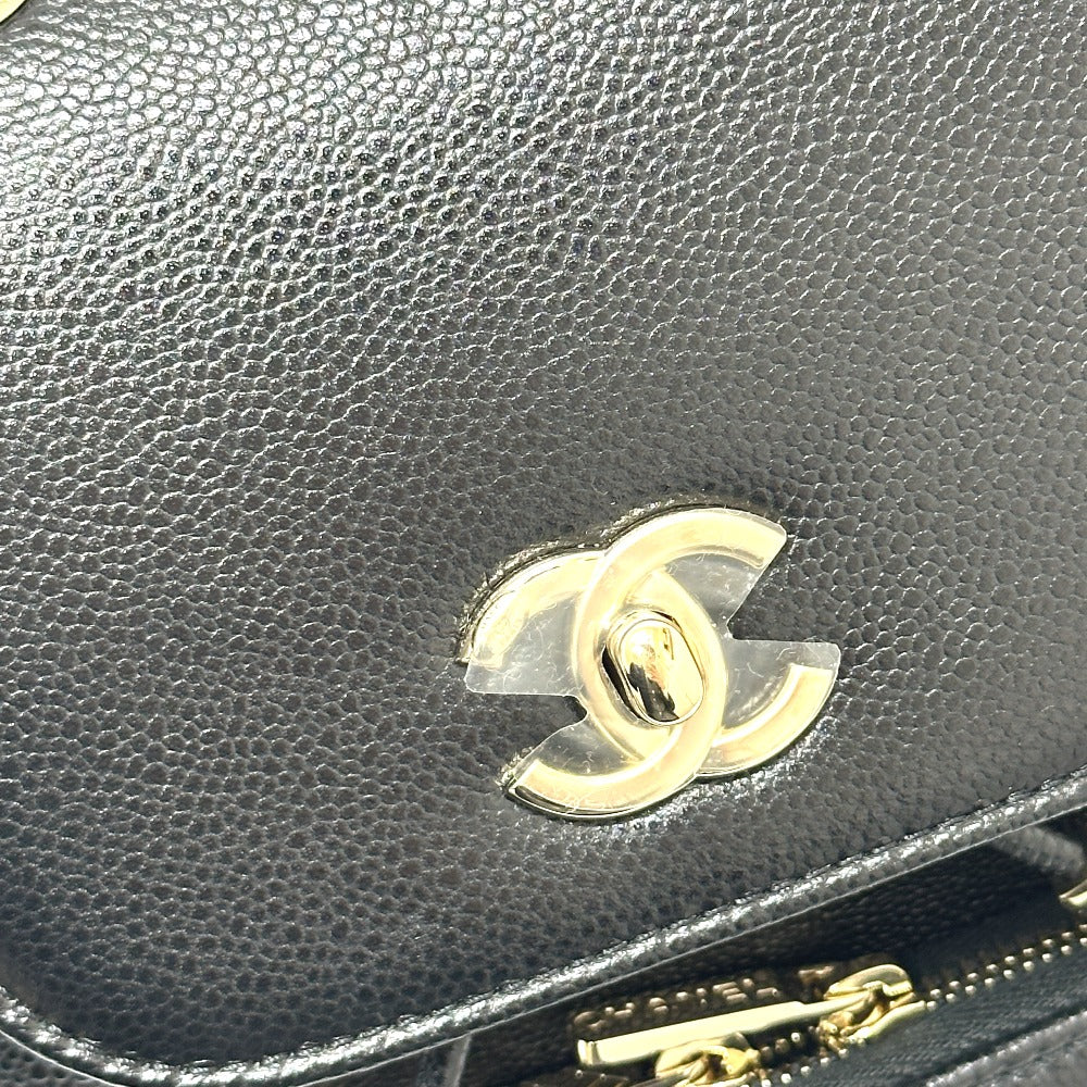 CHANEL AS3530 CC Mark Turnlock Mini backpack Backpack Grain Calfskin Leather Black Used