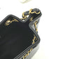 CHANEL AS5824 25K Drawstring Icon Chain Shoulder Bag Leather Women's Black