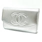 CHANEL AP4653 Métiers d'Art Collection Coco Mark Chain Wallet Shoulder Bag in Caviar Leather, Silver