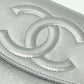 CHANEL AP4653 Métiers d'Art Collection Coco Mark Chain Wallet Shoulder Bag in Caviar Leather, Silver