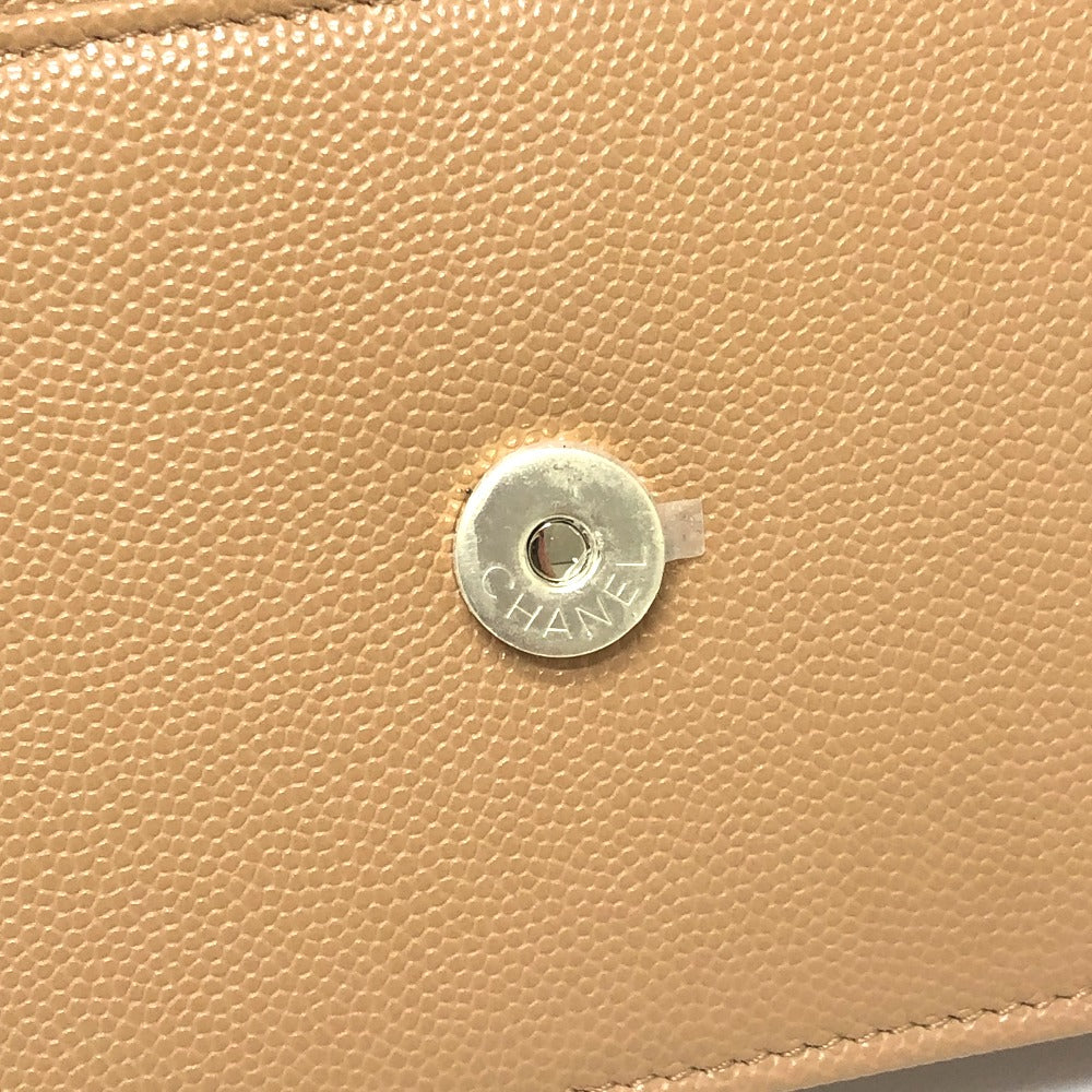 CHANEL AP4653 Métiers d'Art Collection Coco Mark Chain Wallet/Shoulder Bag in Caviar Leather, Beige
