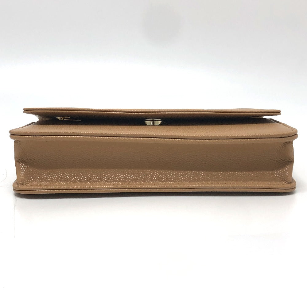 CHANEL AP4653 Métiers d'Art Collection Coco Mark Chain Wallet/Shoulder Bag in Caviar Leather, Beige