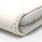 CHANEL AP3728 Star Coco Mark Round Coin Case Compact Wallet Long Wallet Caviar Leather Women's White