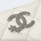 CHANEL AP3728 Star Coco Mark Round Coin Case Compact Wallet Long Wallet Caviar Leather Women's White