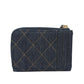 CHANEL AP4893 Matelasse CC Mark Card holder, fragment case, wallet coin purse Denim blue/GoldHardware Used