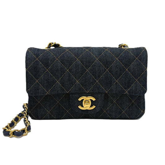 CHANEL A69900 Matelasse Mini Matelasse 20 Single Chain Bag Crossbody Shoulder Bag Denim Women's Indigo Blue Blue