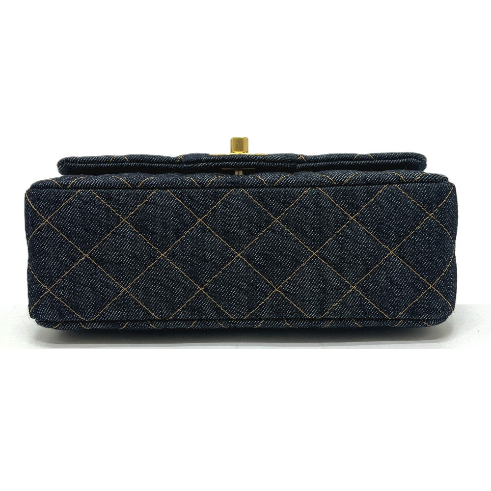 CHANEL A69900 Matelasse Mini Matelasse 20 Single Chain Bag Crossbody Shoulder Bag Denim Women's Indigo Blue Blue