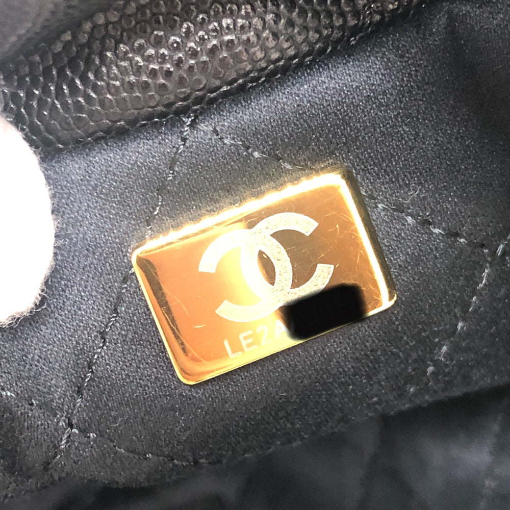 CHANEL AS3260 シャネル22 スモール ココマーク ゴールド金具 カバン 肩掛け ショルダーバッグ キャビアスキン レディース ブラック