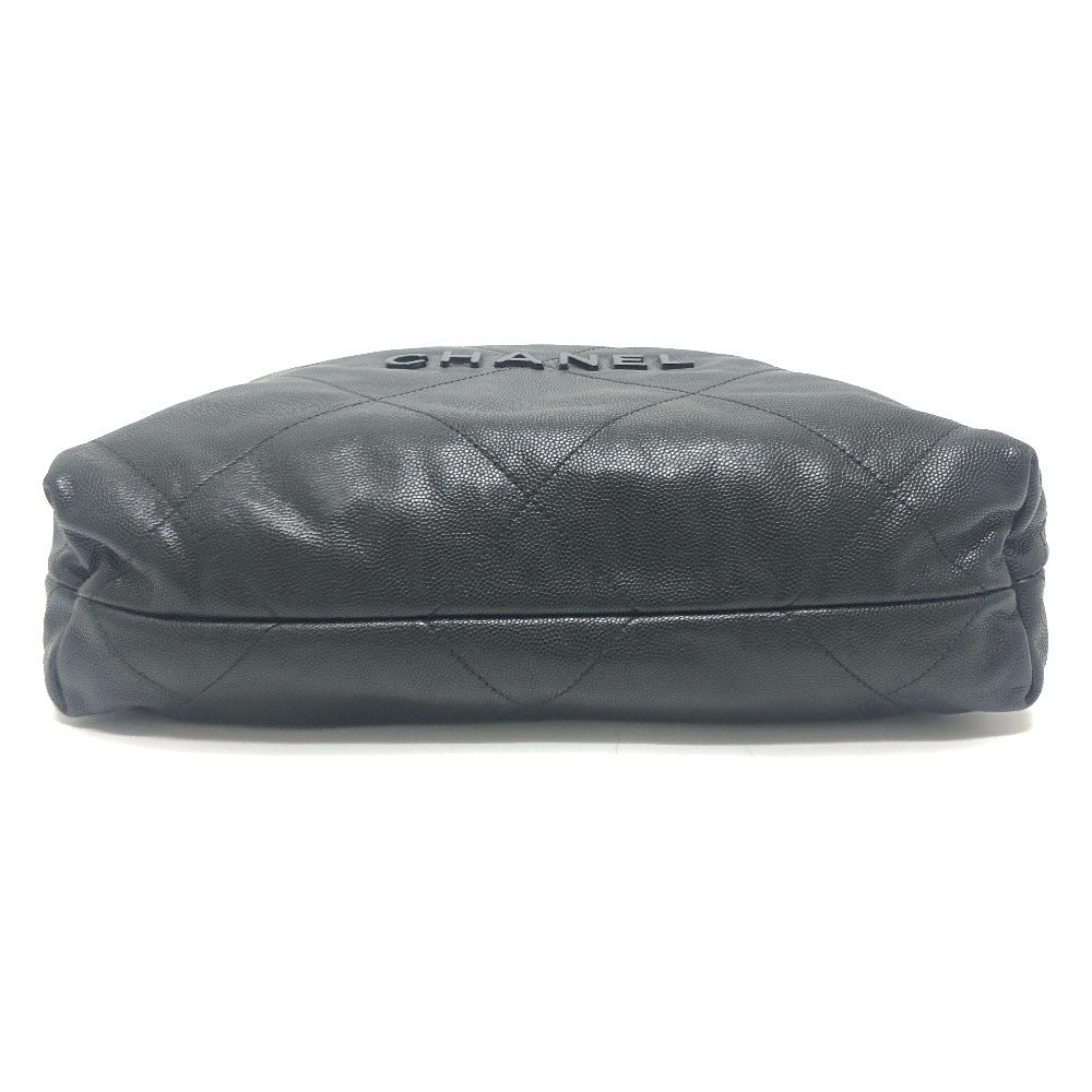 CHANEL AS3260 シャネル22 スモール ココマーク ゴールド金具 カバン 肩掛け ショルダーバッグ キャビアスキン レディース ブラック