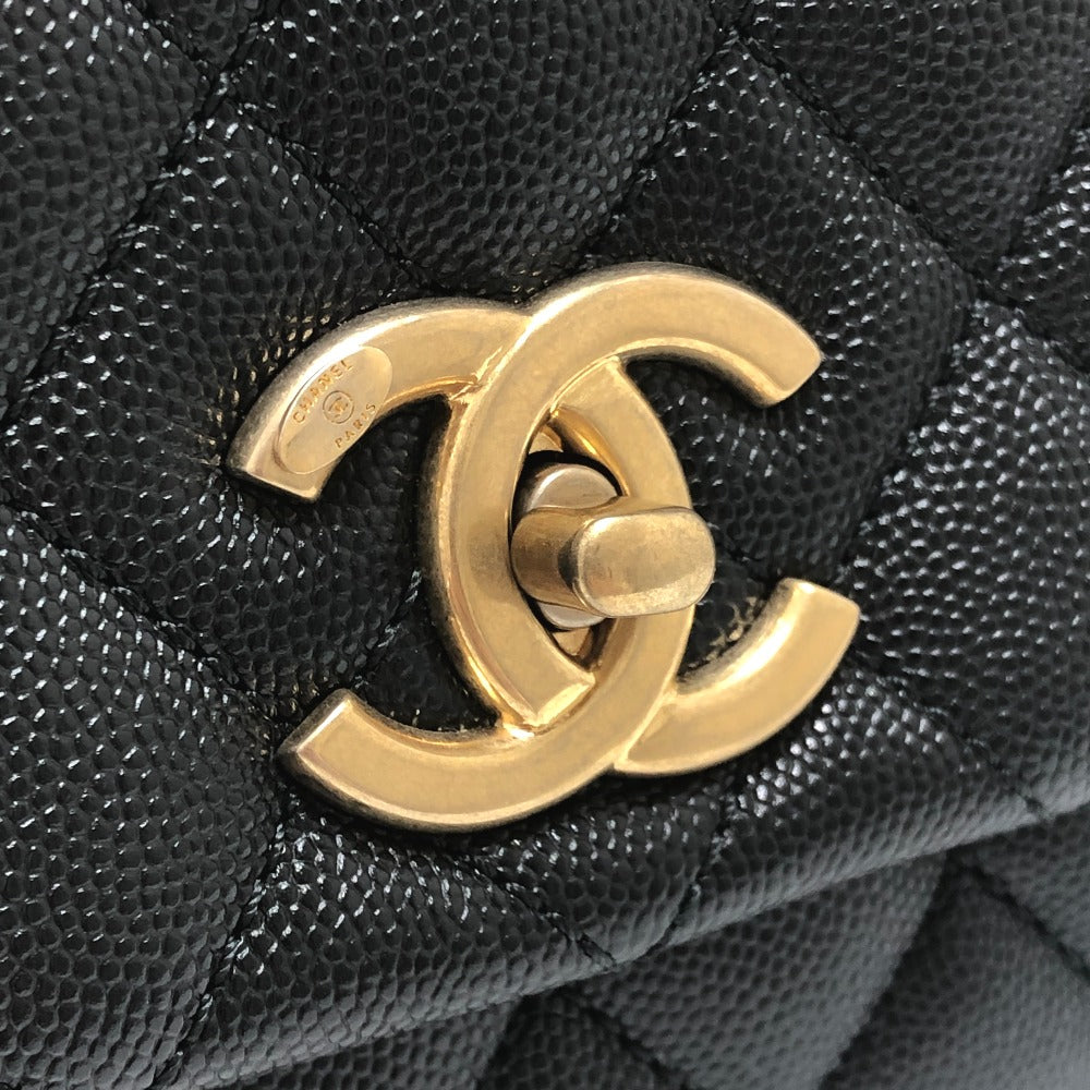 CHANEL A92992 マトラッセ ココハンドル 29 2WAY カバン ショルダーバッグ ハンドバッグ キャビアスキン レディース ブラック