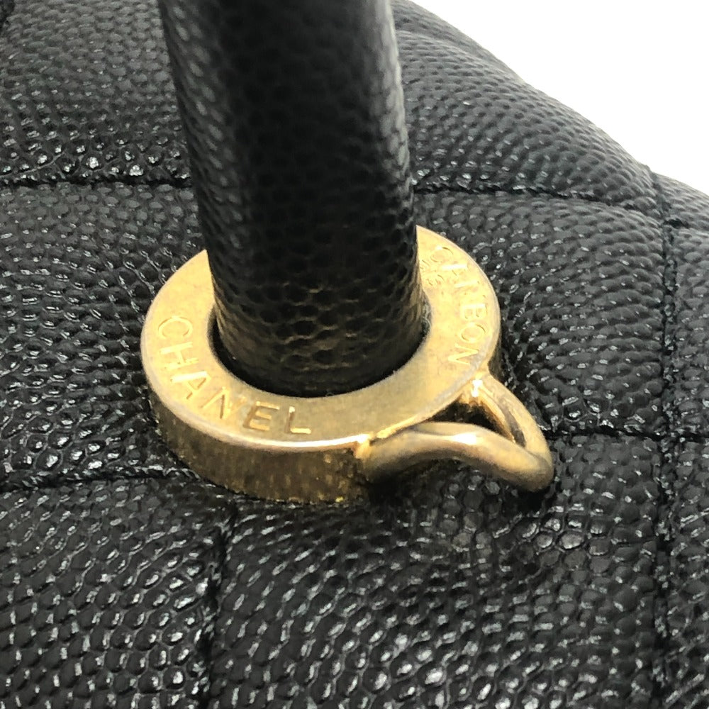 CHANEL A92992 マトラッセ ココハンドル 29 2WAY カバン ショルダーバッグ ハンドバッグ キャビアスキン レディース ブラック