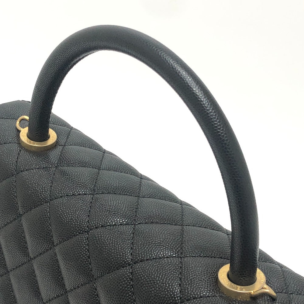 CHANEL A92992 マトラッセ ココハンドル 29 2WAY カバン ショルダーバッグ ハンドバッグ キャビアスキン レディース ブラック