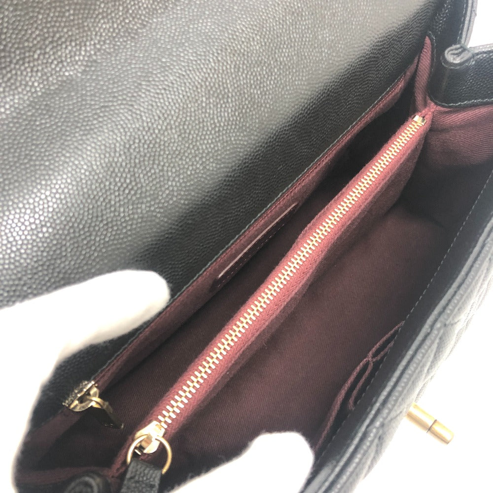 CHANEL A92992 マトラッセ ココハンドル 29 2WAY カバン ショルダーバッグ ハンドバッグ キャビアスキン レディース ブラック