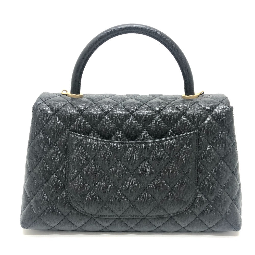 CHANEL A92992 マトラッセ ココハンドル 29 2WAY カバン ショルダーバッグ ハンドバッグ キャビアスキン レディース ブラック