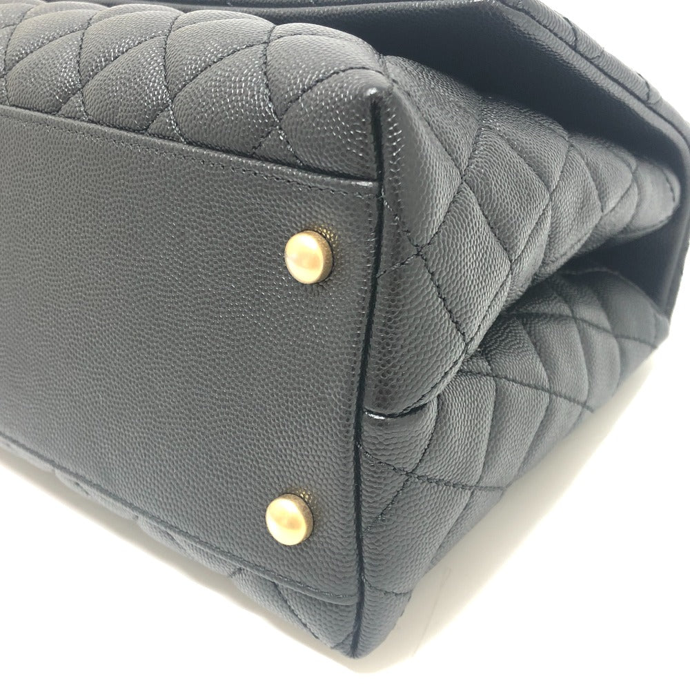 CHANEL A92992 マトラッセ ココハンドル 29 2WAY カバン ショルダーバッグ ハンドバッグ キャビアスキン レディース ブラック