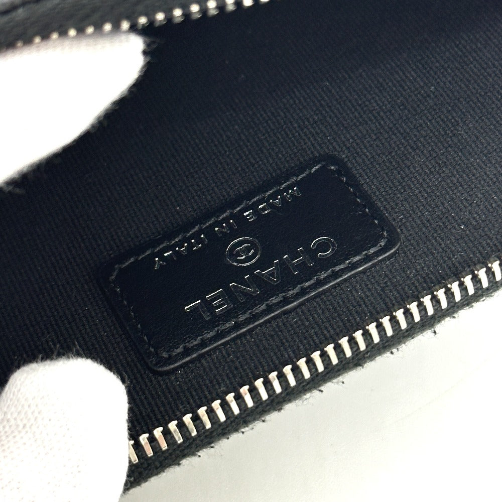 CHANEL AP3732 マトラッセ ココマーク スター CC カード コインパース 財布 コインケース キャビアスキン レディース ブラック