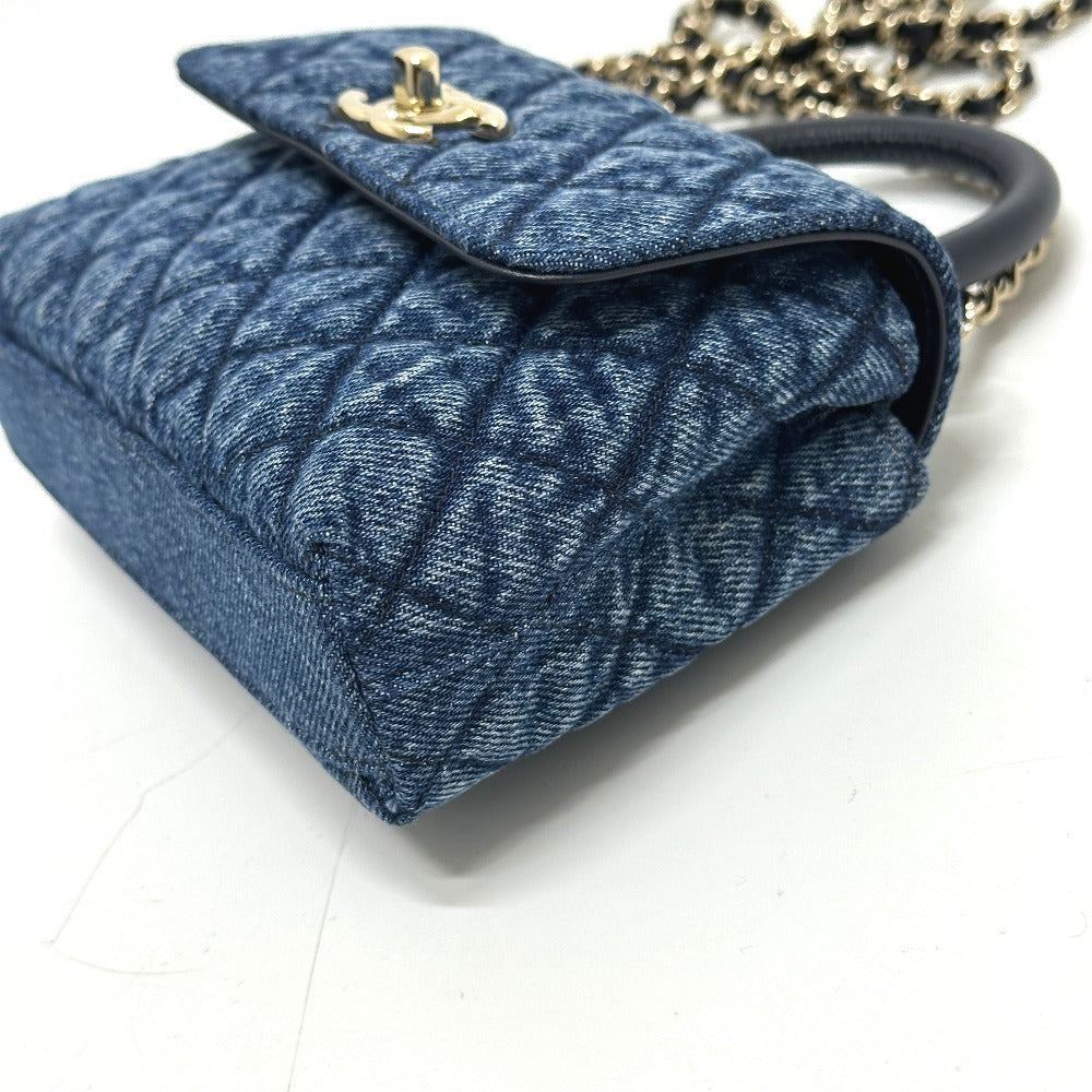 CHANEL AP4244 Coco Handle Mini Washed Denim 2WAY Shoulder Bag Denim Women's Blue