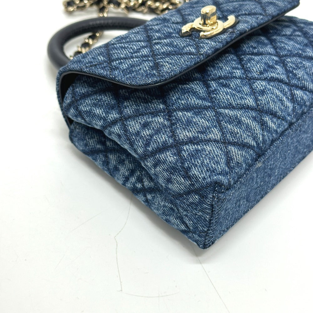 CHANEL AP4244 Coco Handle Mini Washed Denim 2WAY Shoulder Bag Denim Women's Blue