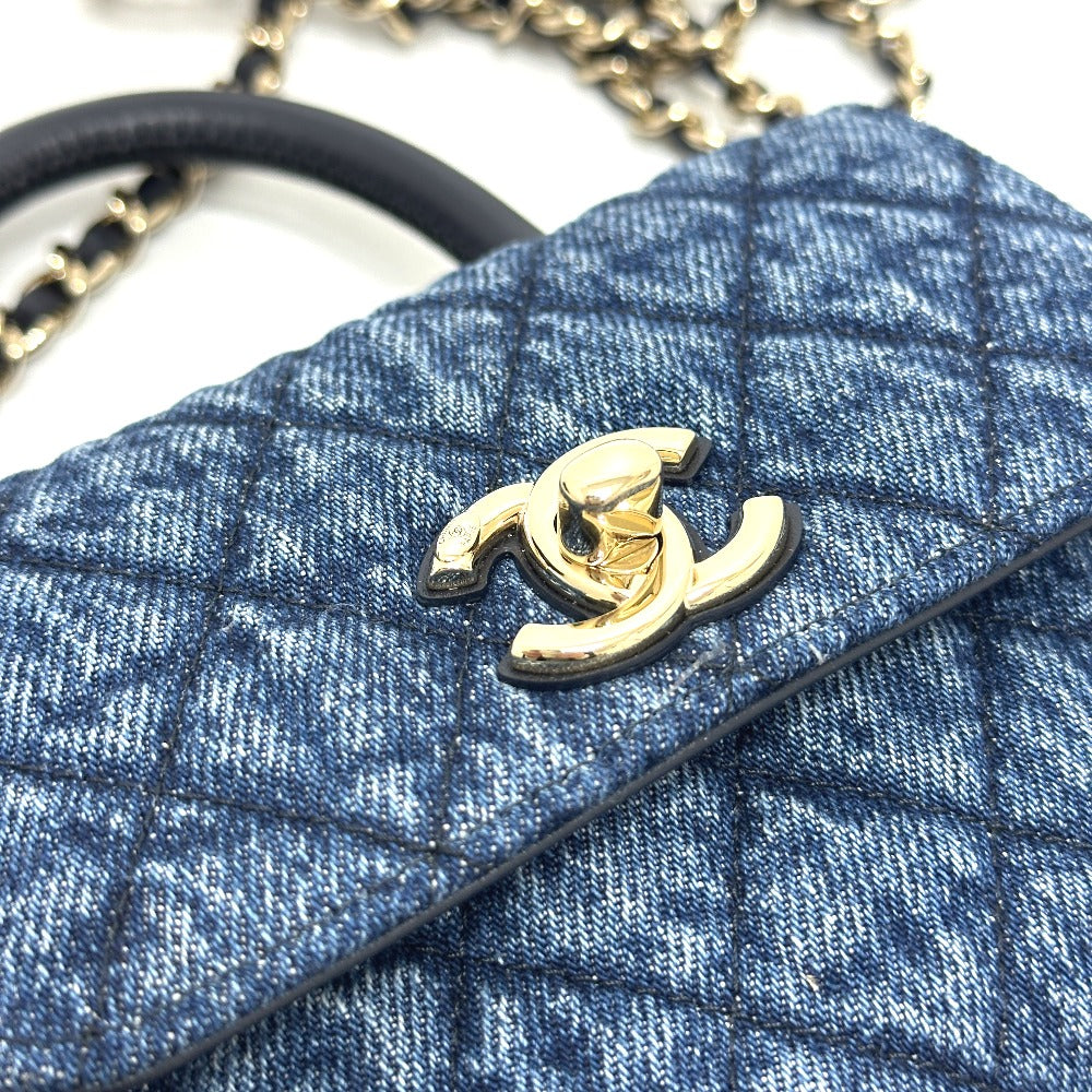 CHANEL AP4244 Coco Handle Mini Washed Denim 2WAY Shoulder Bag Denim Women's Blue