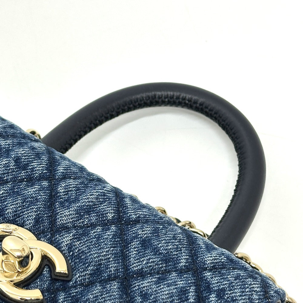 CHANEL AP4244 Coco Handle Mini Washed Denim 2WAY Shoulder Bag Denim Women's Blue
