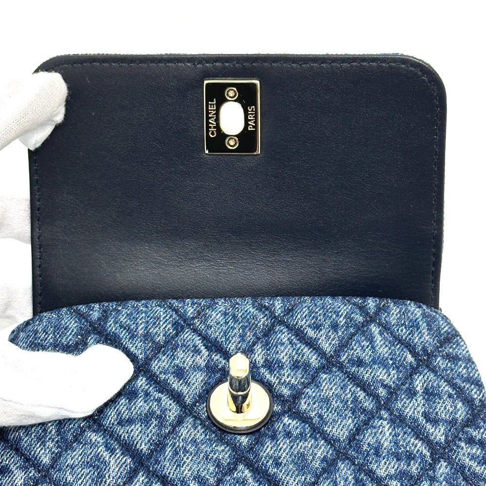 CHANEL AP4244 Coco Handle Mini Washed Denim 2WAY Shoulder Bag Denim Women's Blue