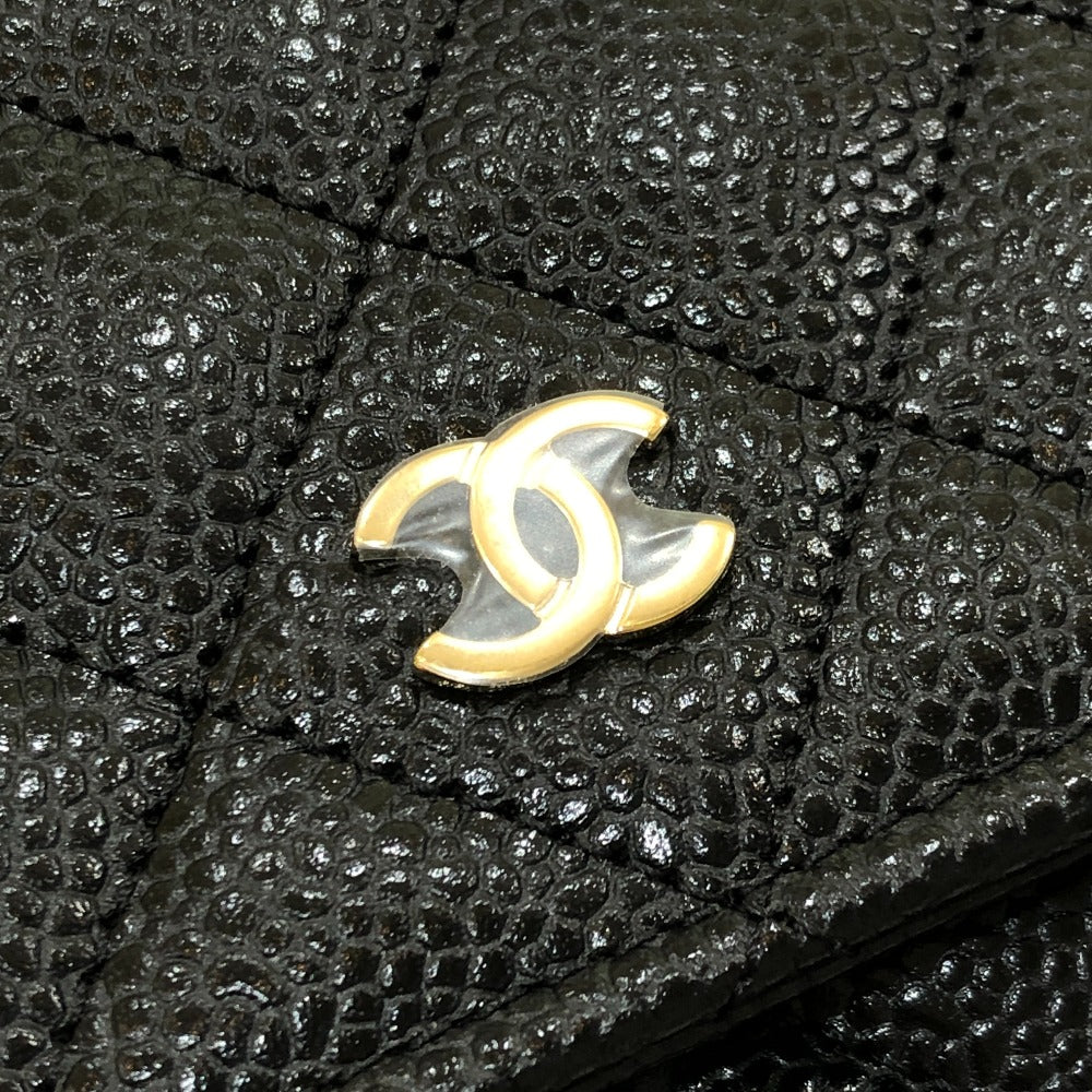 CHANEL AP0250 マトラッセ ココマーク チェーンウォレット カバン 財布 斜め掛け ショルダーバッグ キャビアスキン レディース ブラック