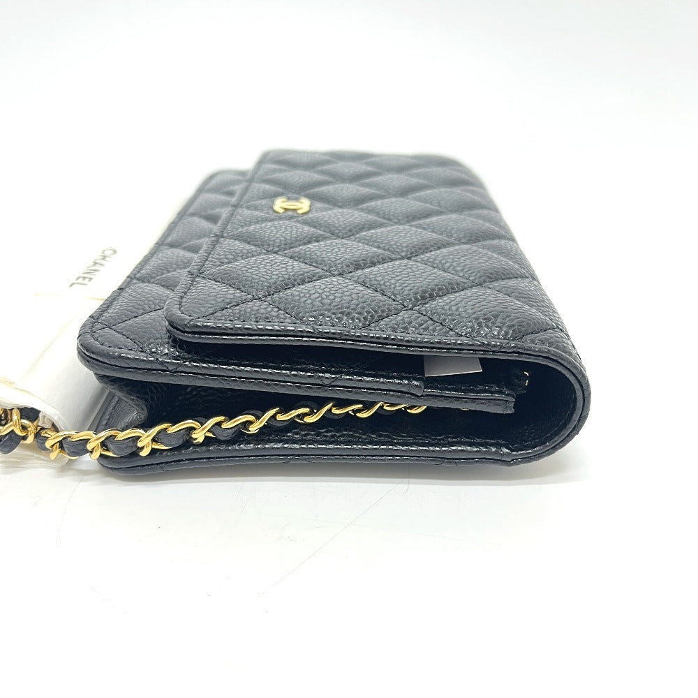 CHANEL AP0250 CC Mark Chain Wallet bag bag Shoulder Bag Caviar Leather Black Used