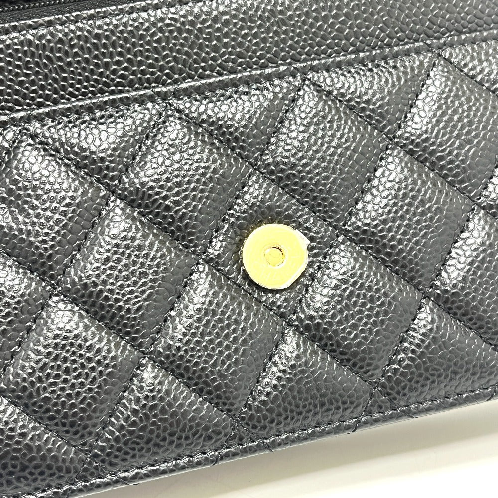 CHANEL AP0250 CC Mark Chain Wallet bag bag Shoulder Bag Caviar Leather Black Used
